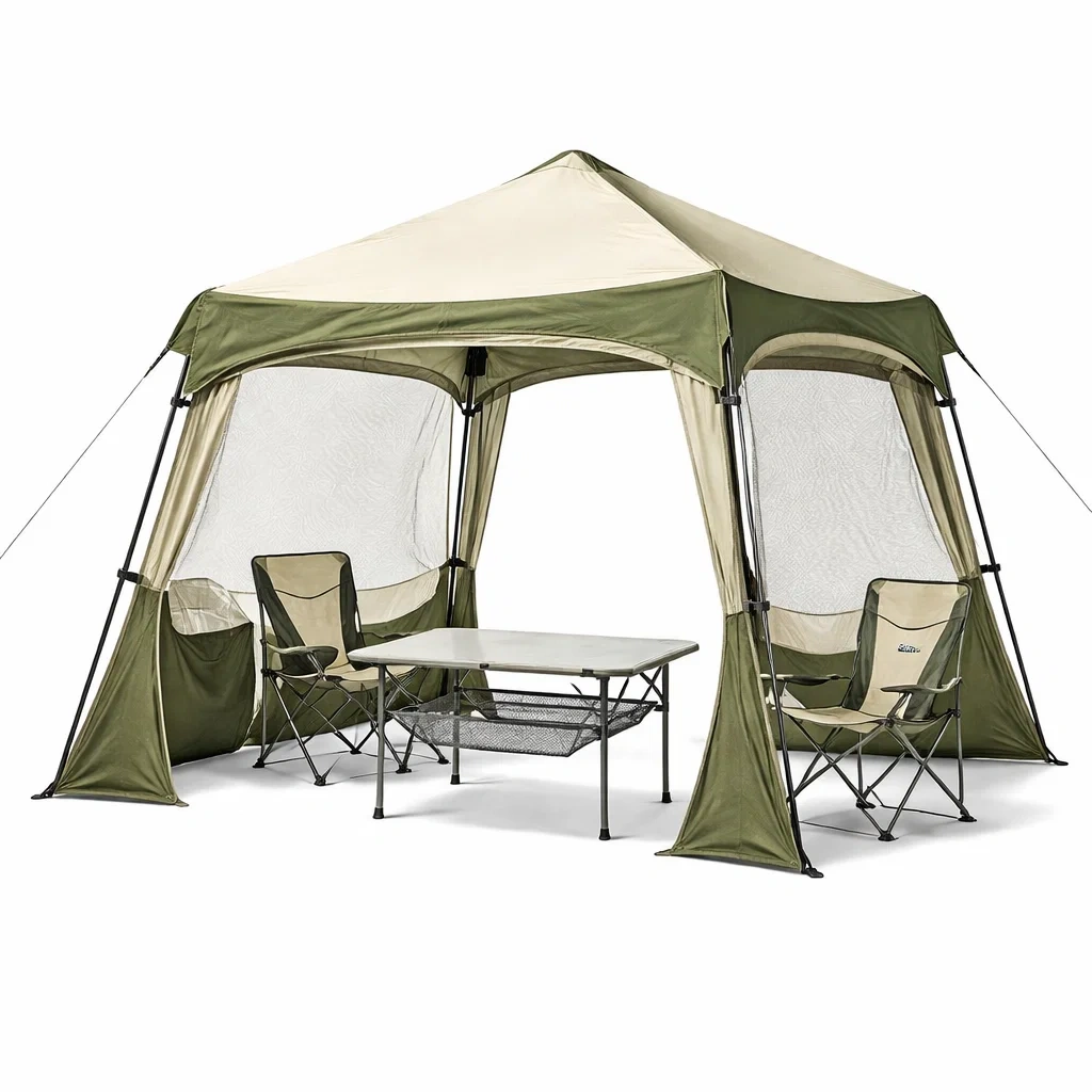 Tonnelle pliante de camping avec moustiquaires-pillowplot
