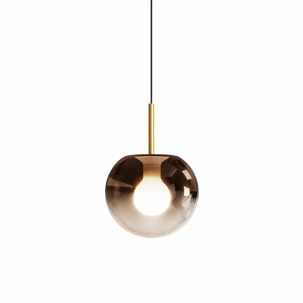 Suspension minimaliste boule en verre fume-sofastep