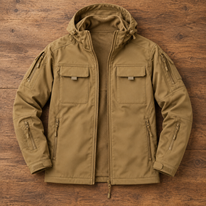 🧥🏔️ Męska Kurtka Softshell z Ciepłym Polarem i Wieloma Kieszeniami - Wodoodporna i Wiatroszczelna 🌲