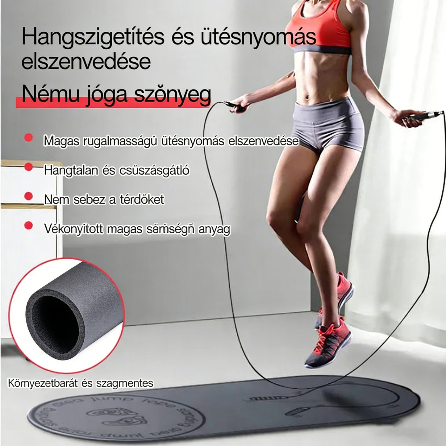 Hangszigetelő lengéscsillapító némító jógaszőnyeg