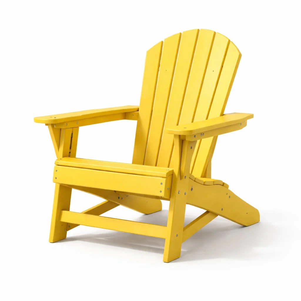 Sedia Adirondack in legno gialla 75cm x 90cm x 90cm-COZYLOFTFURNI