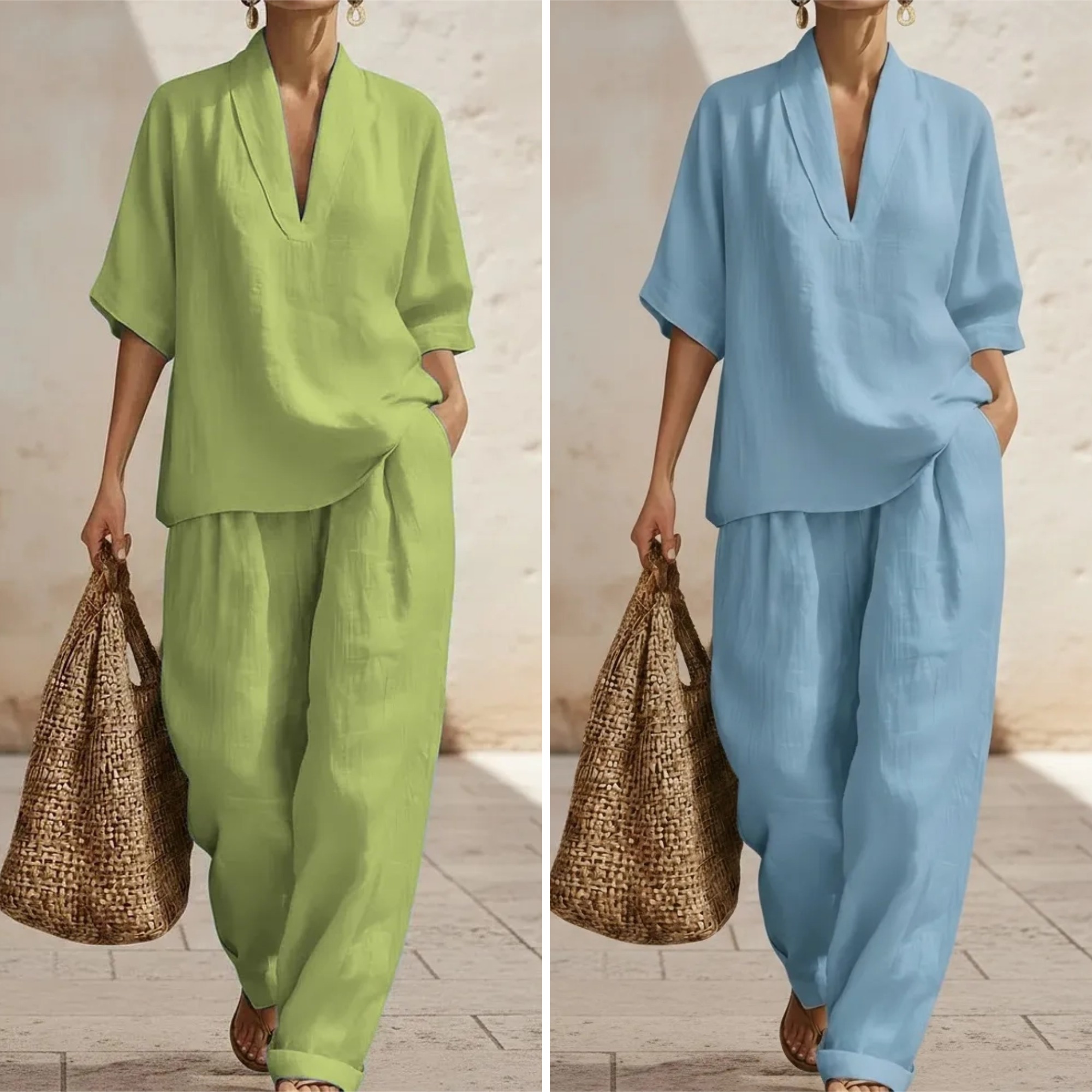 New Arrivals🔥 Women's Casual Cozy Minimalist Linen Two-piece Set