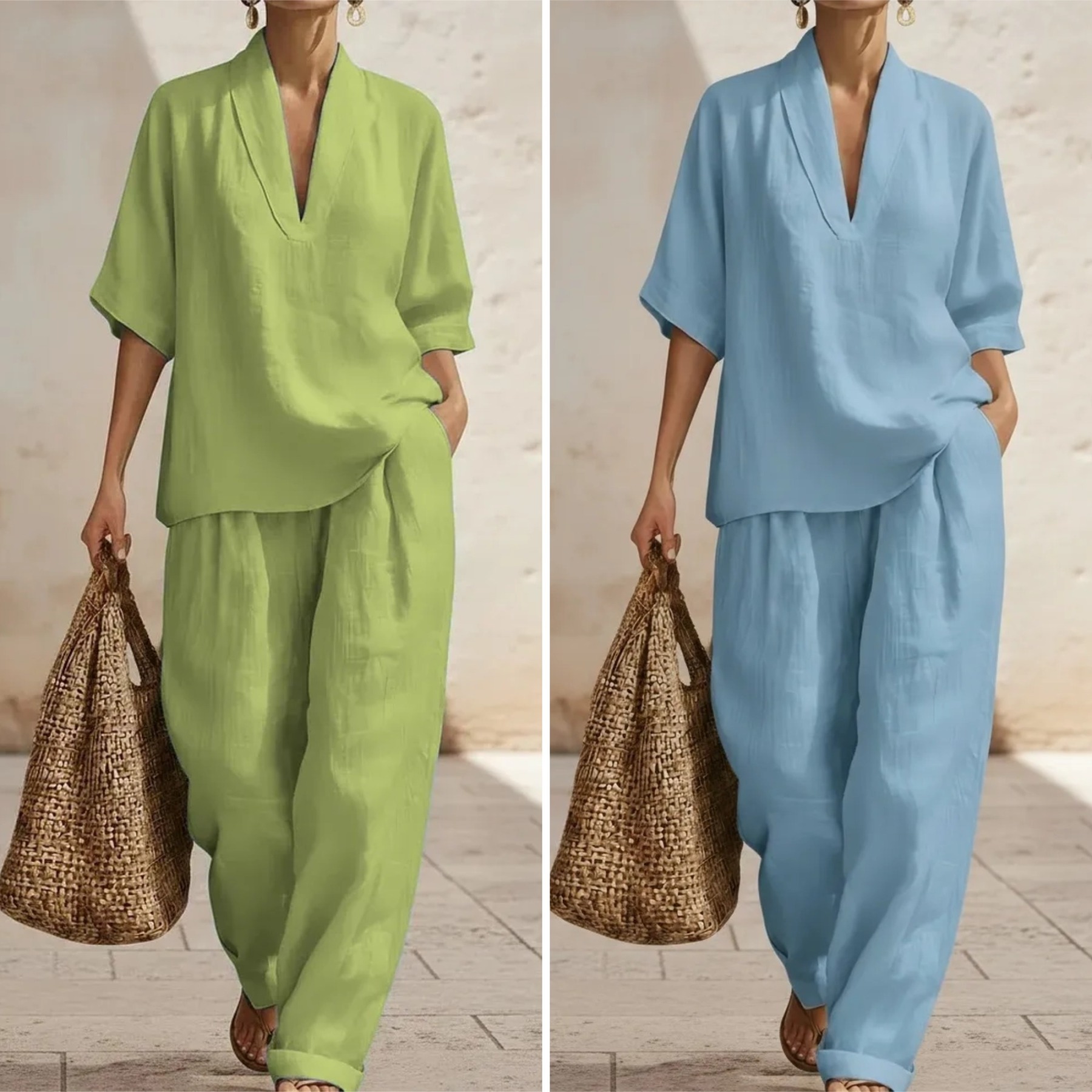 New Arrivals🔥 Women's Casual Cozy Minimalist Linen Two-piece Set