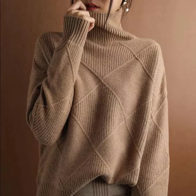 CASHMERE TURTLENECK SWEATER CARDIGAN