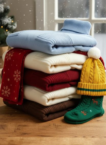 🎄 New Arrivals🔥 Women's Solid Color High-Neck Long-Sleeve Casual Loose Knit Dress