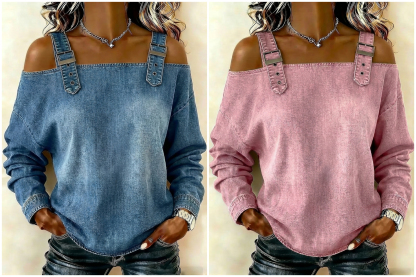 Women's sleeveless denim shirt