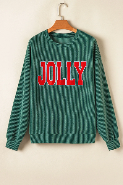 🎄2025 Cozy Christmas Homewear JOLLY Corded Long Sleeve Top and Pockets Pants Set