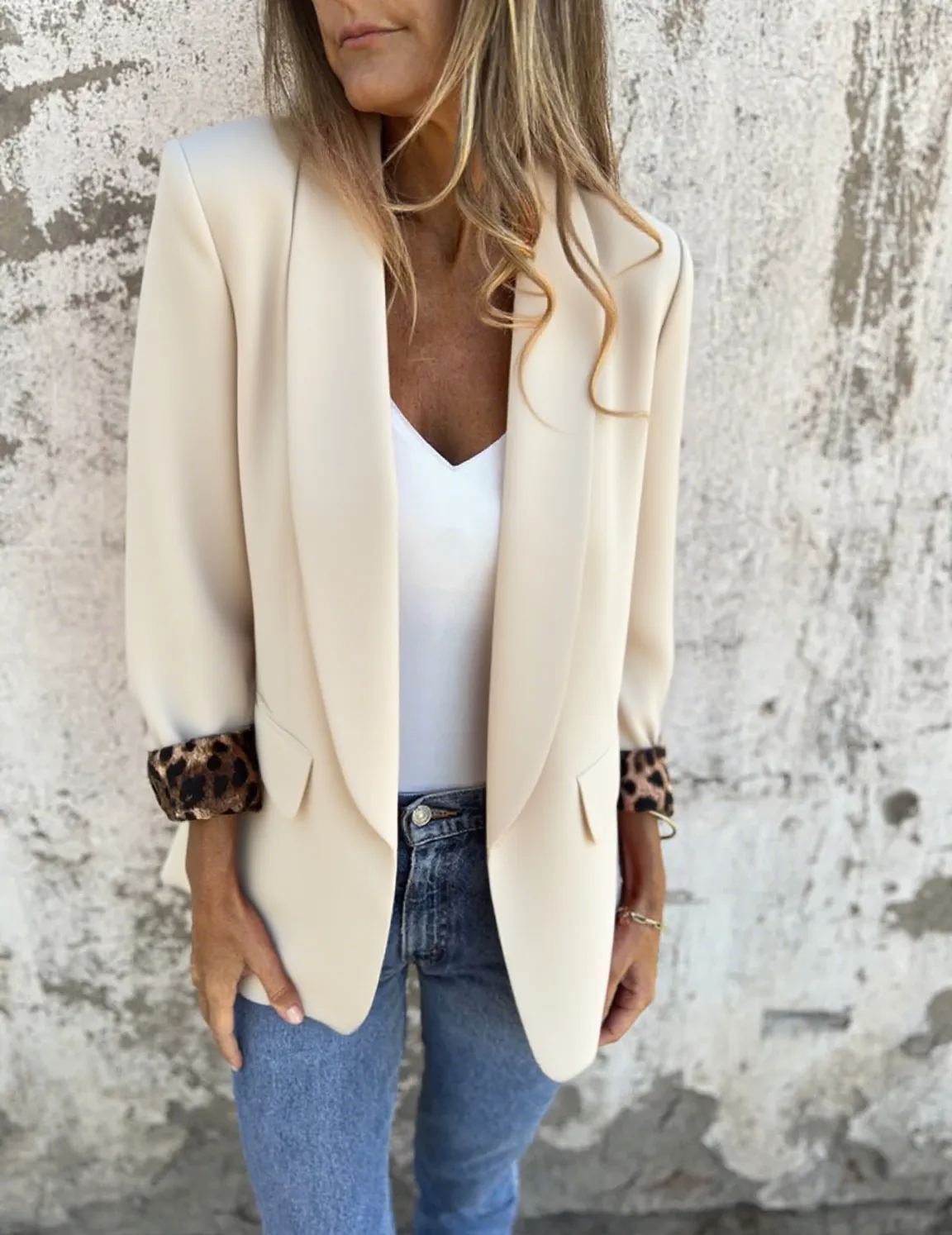 CLEARANCE SALE🔥Leopard Lined Blazer