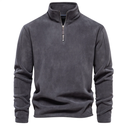 🔥The Last Day 49% OFF🔥Men's Stand Collar Half Zip Long Sleeve Hoodie Sweatshirt Fleece Pullover