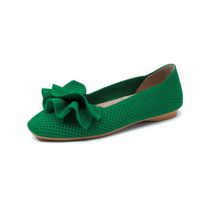 Comfortable Square-Toe Knit Flats Designed for Everyday Comfort
