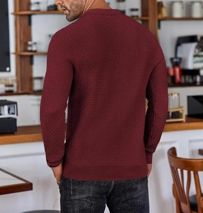 CLEARANCE🔥 Men's Casual Knitted Sweater Long Sleeve Polo Shirt