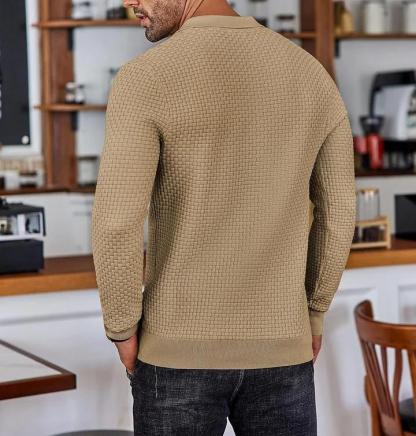 CLEARANCE🔥 Men's Casual Knitted Sweater Long Sleeve Polo Shirt