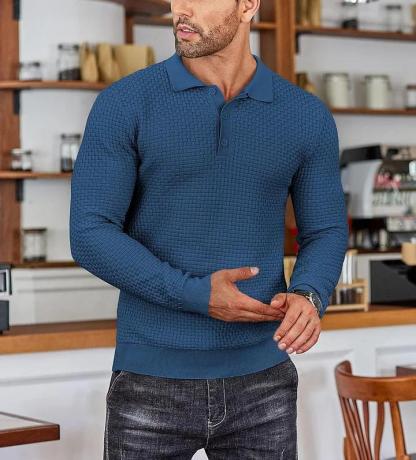 CLEARANCE🔥 Men's Casual Knitted Sweater Long Sleeve Polo Shirt