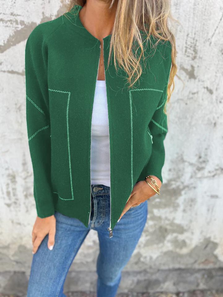 CLEARANCE SALE🔥Casual Round Neck Zipper Thin Jacket