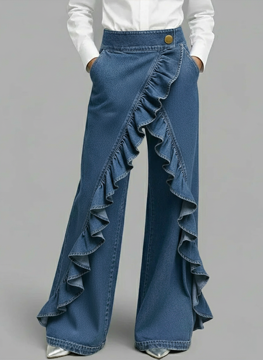 Women's High‑Waisted Relaxed Wide‑Leg Denim Jeans