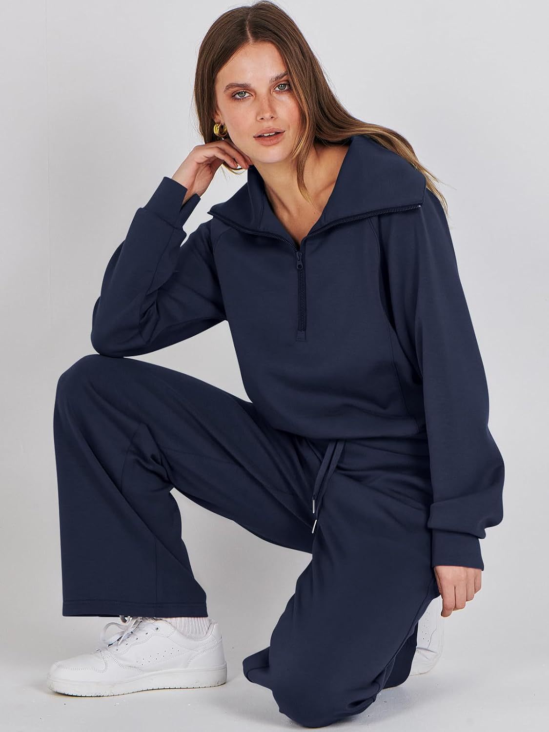 2024 Fall Trendy Outfits Oversized Two Piece Sweatsuit