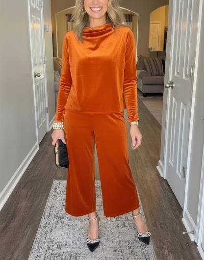 NEW🔥 Stretch Velvet Two-Piece Set