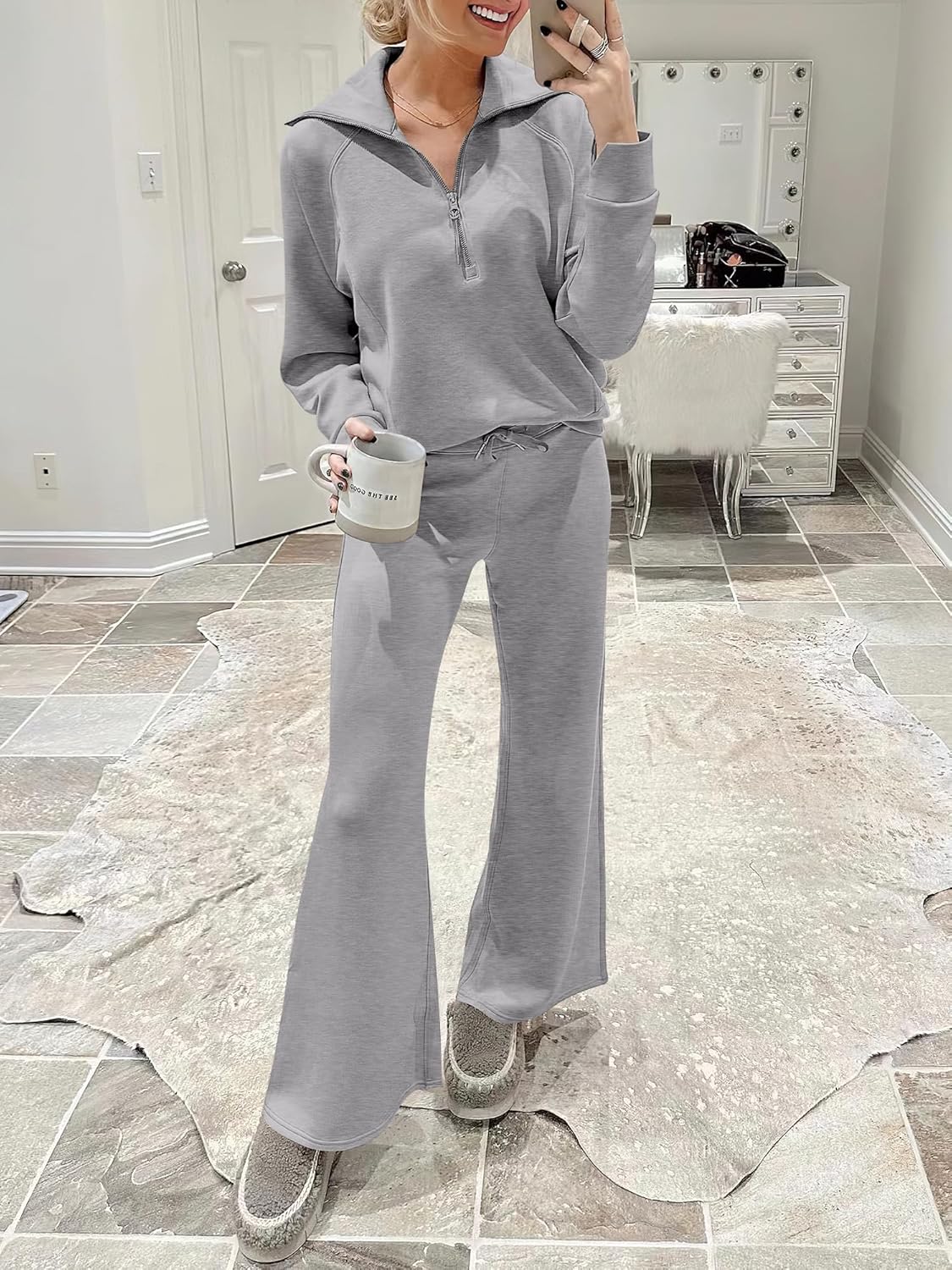 2024 Fall Trendy Outfits Oversized Two Piece Sweatsuit