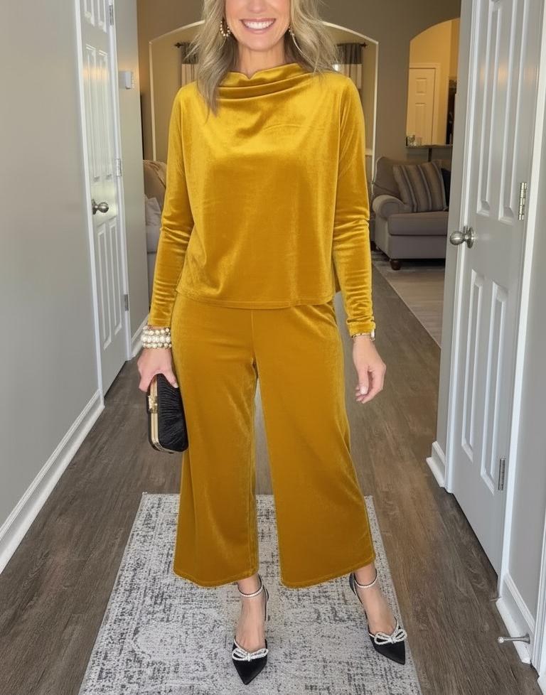 NEW🔥 Stretch Velvet Two-Piece Set