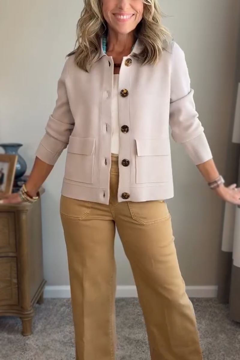 New Arrivals🔥 Casual Lapel Pocket Solid Color Jacket