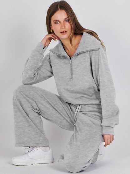 2024 Fall Trendy Outfits Oversized Two Piece Sweatsuit
