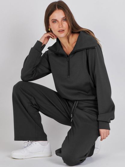 2024 Fall Trendy Outfits Oversized Two Piece Sweatsuit