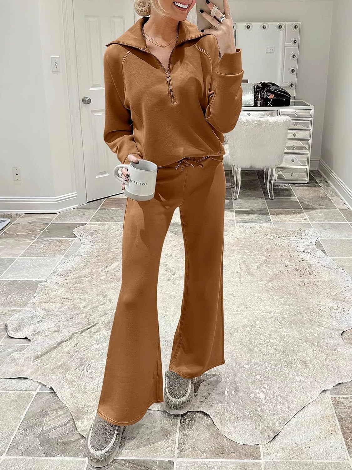 2024 Fall Trendy Outfits Oversized Two Piece Sweatsuit