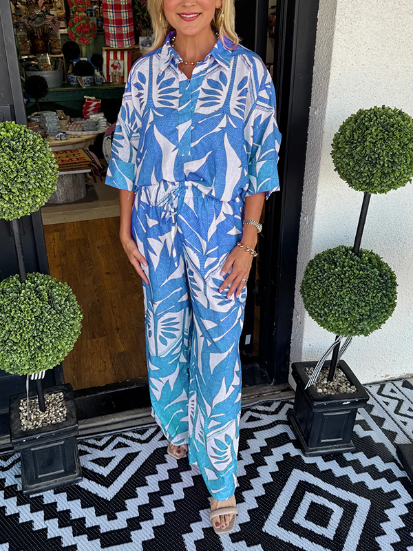 New🔥Women's floral casual loose two-piece suit