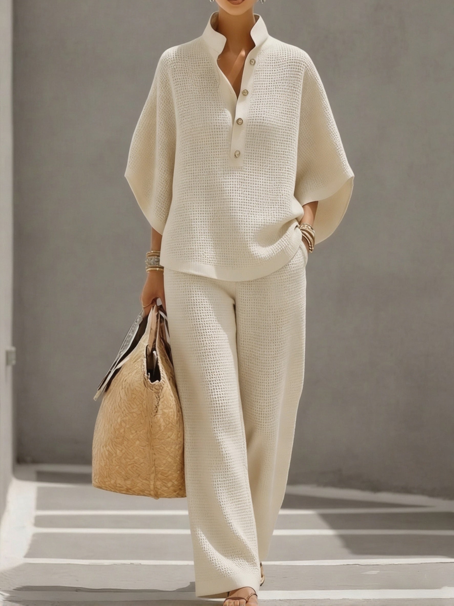 Women's Waffle Two-Piece Set