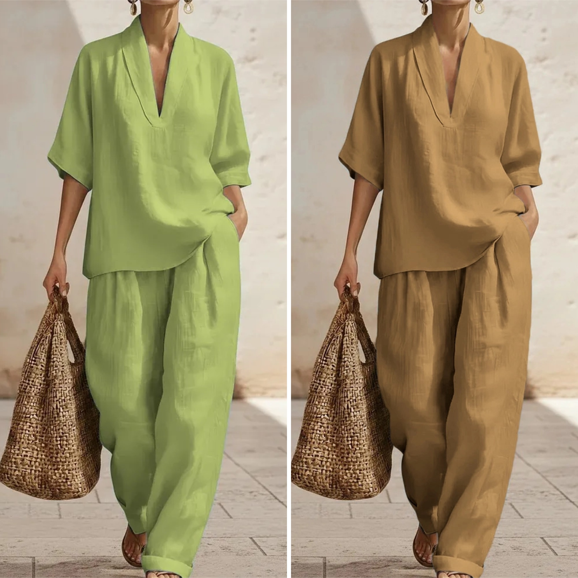 New Arrivals🔥 Women's Casual Cozy Minimalist Linen Two-piece Set