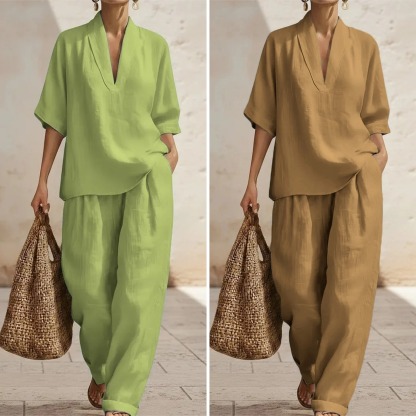 New Arrivals🔥 Women's Casual Cozy Minimalist Linen Two-piece Set
