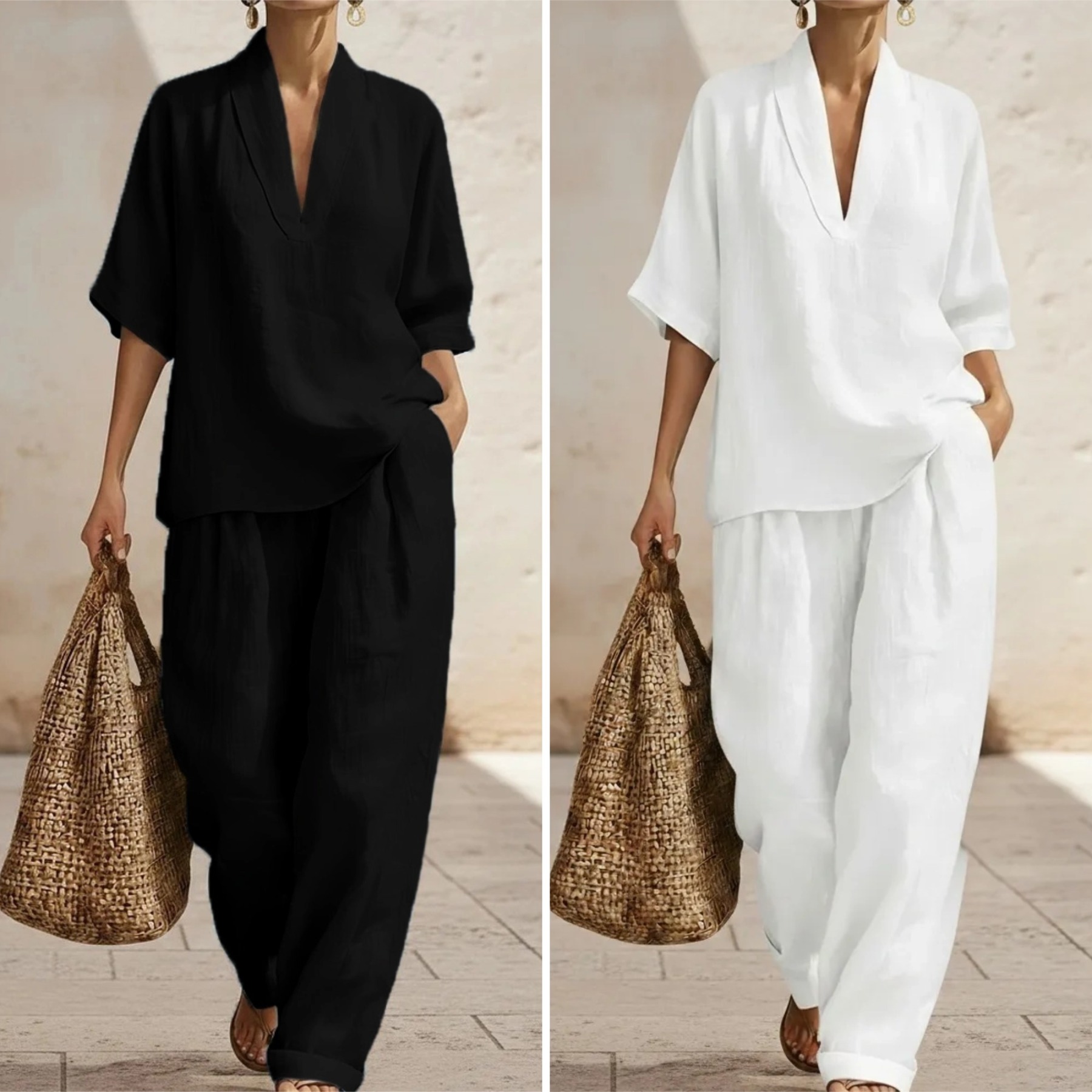 New Arrivals🔥 Women's Casual Cozy Minimalist Linen Two-piece Set