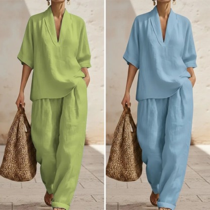 New Arrivals🔥 Women's Casual Cozy Minimalist Linen Two-piece Set