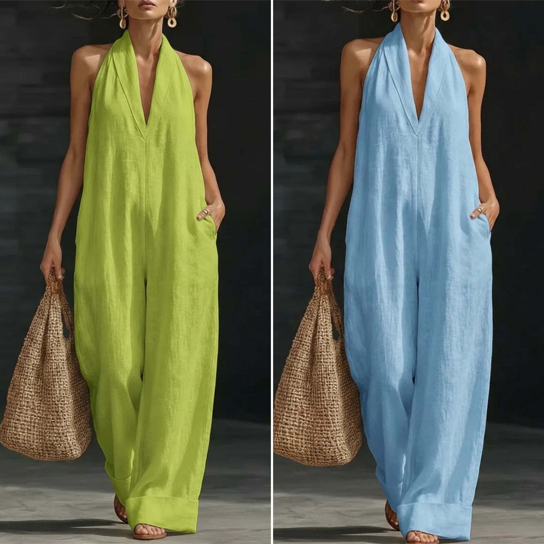 Plus Size Friendly Minimalist And Elegant Cozy Linen Jumpsuit