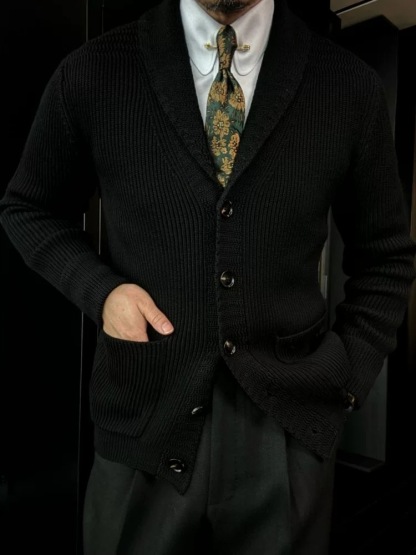 🔥Black Friday 50% off-V-neck button-down knit sweater cardigan