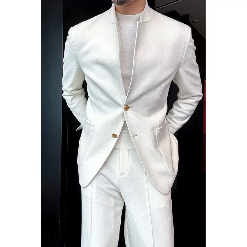 🔥50% off -Stand-Collar Knitted Wool Two-Button Suit