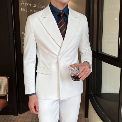 🔥50% off -Single-Button Peak Lapel Suit (Jacket + Trousers)