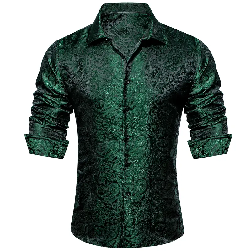 🔥Men's Luxury Paisley Silk-Feel Button Down Shirt
