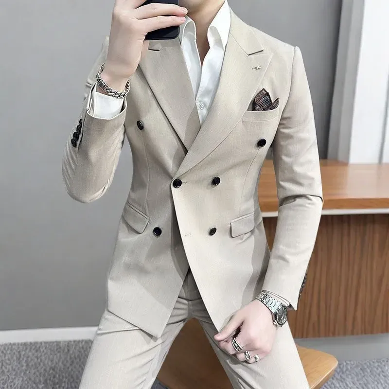 Deep Blue 2-Button Notch Lapel & Wedding for Men