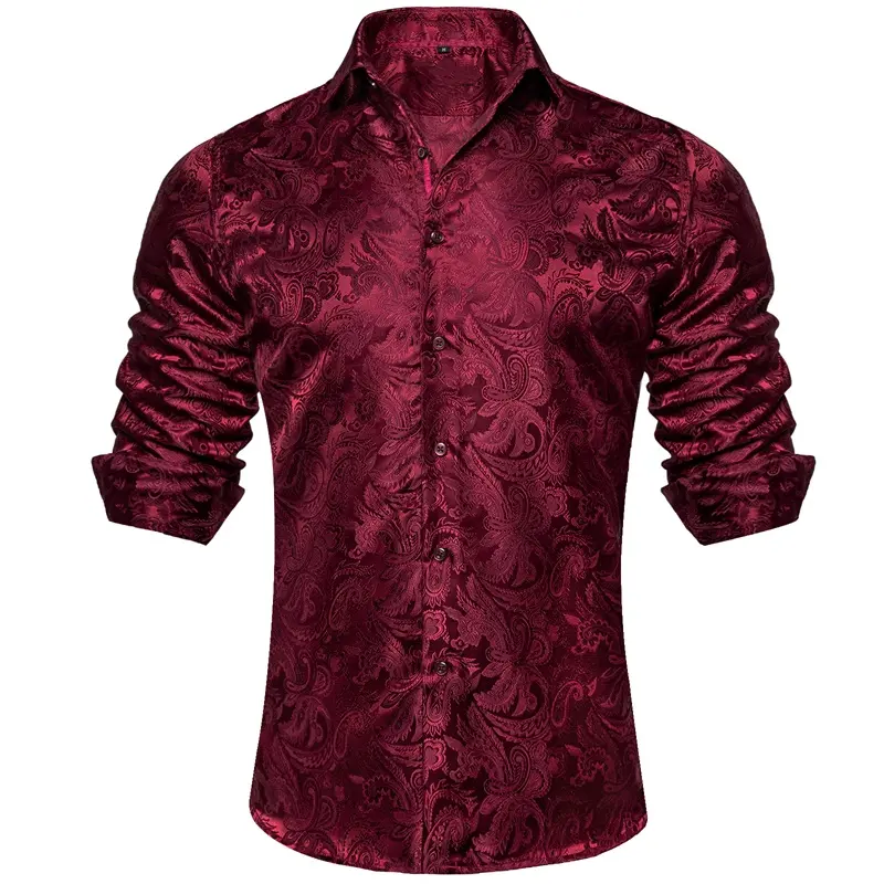 🔥Men's Luxury Paisley Silk-Feel Button Down Shirt
