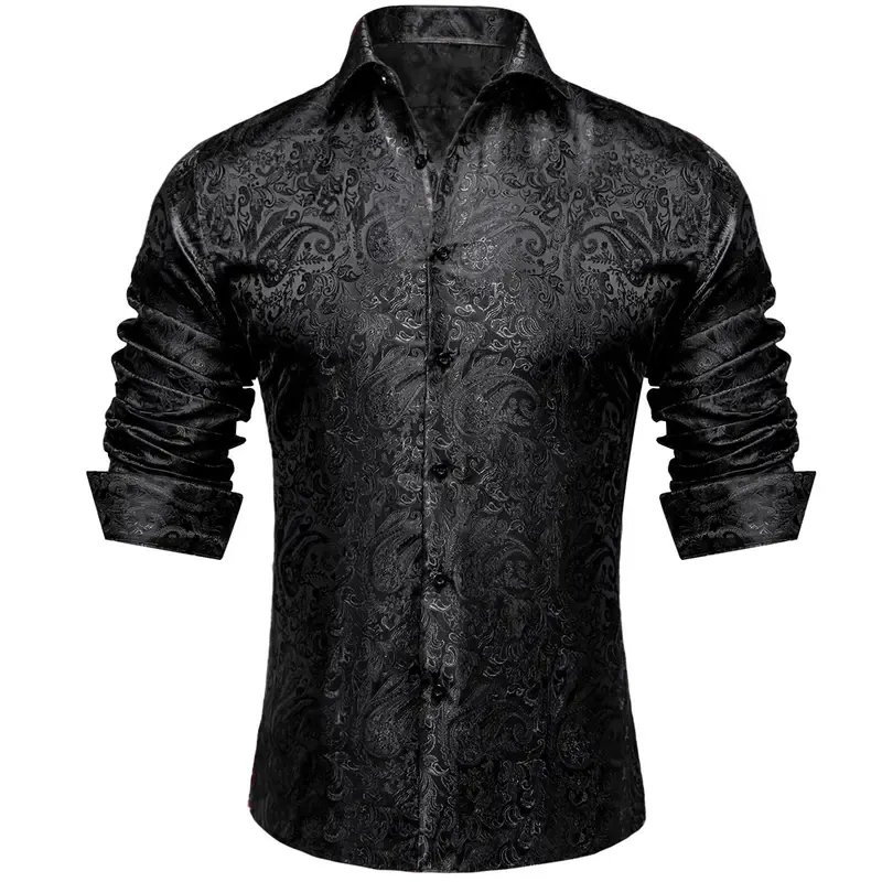 🔥Men's Luxury Paisley Silk-Feel Button Down Shirt