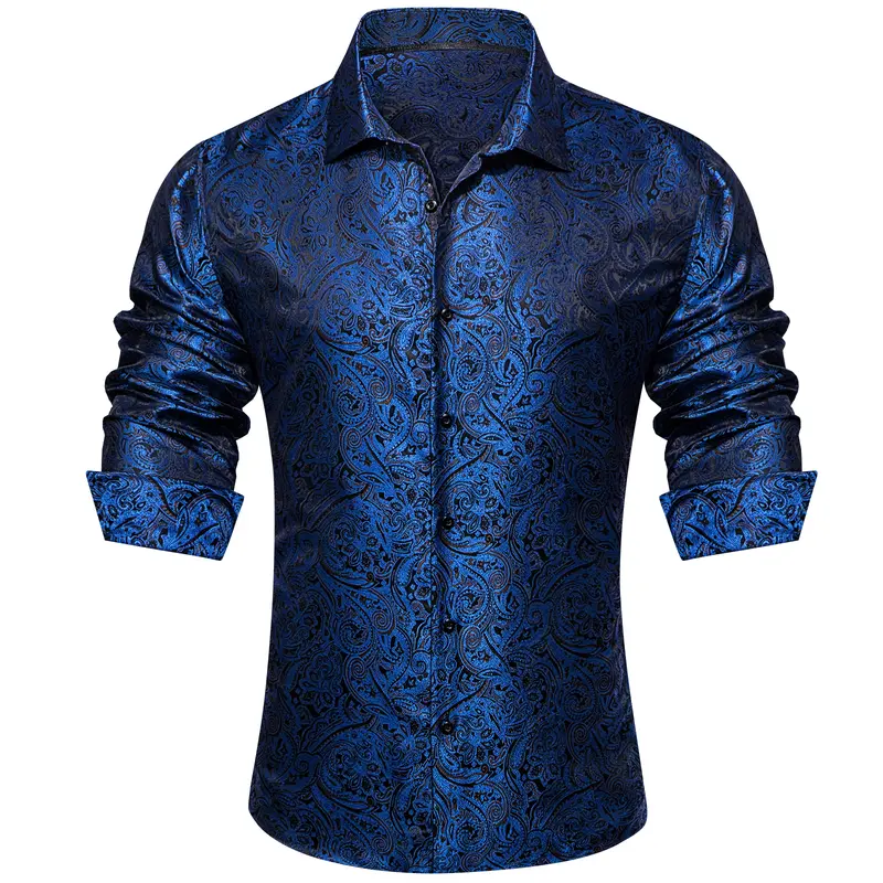 🔥Men's Luxury Paisley Silk-Feel Button Down Shirt