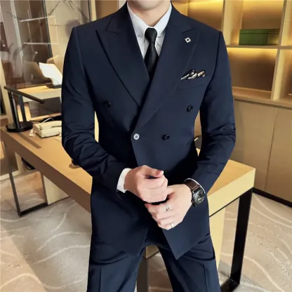 Deep Blue 2-Button Notch Lapel & Wedding for Men