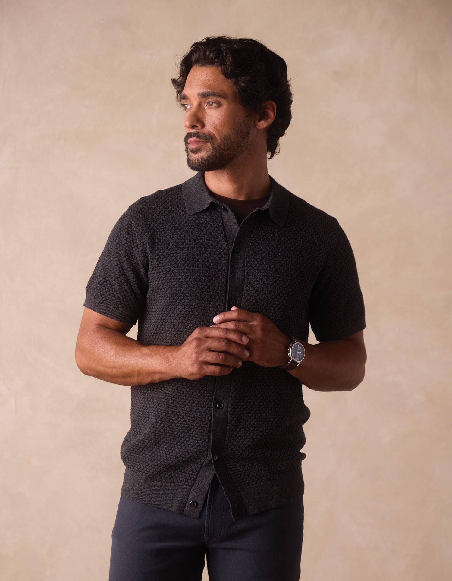 🔥Robles Knit Jacquard Button Up