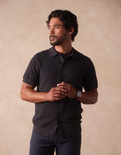 🔥Robles Knit Jacquard Button Up