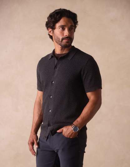 🔥Robles Knit Jacquard Button Up