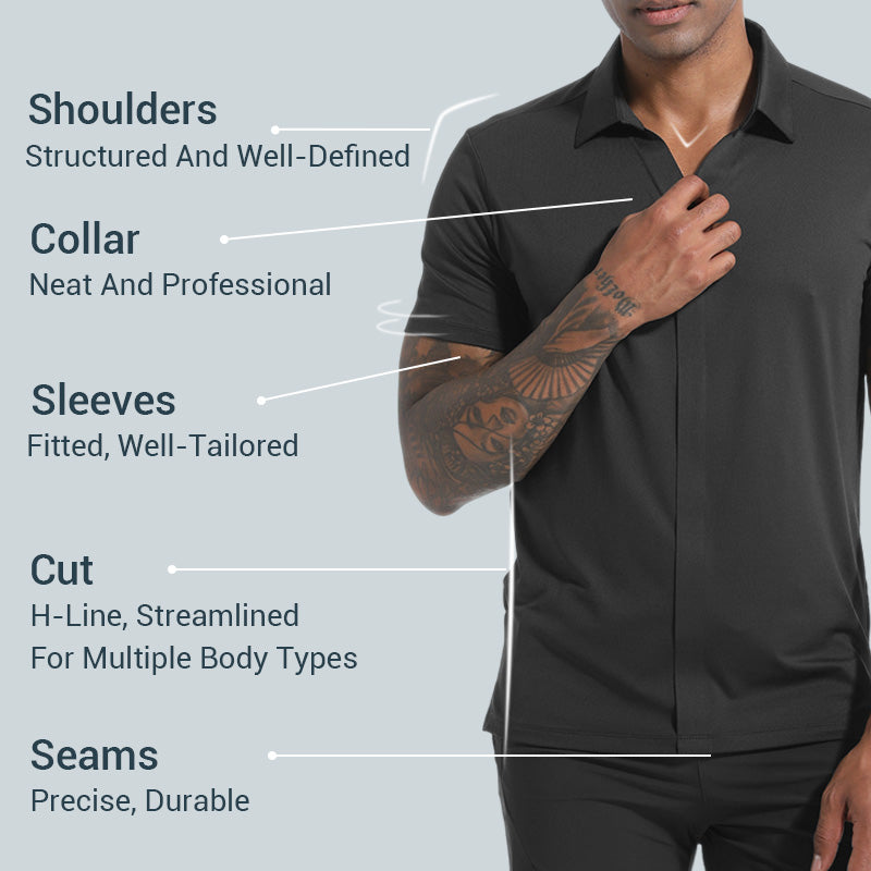 🔥Men’s Breathable Casual Lapel Wrinkle-free T-shirt
