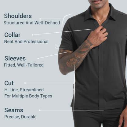 🔥Men’s Breathable Casual Lapel Wrinkle-free T-shirt