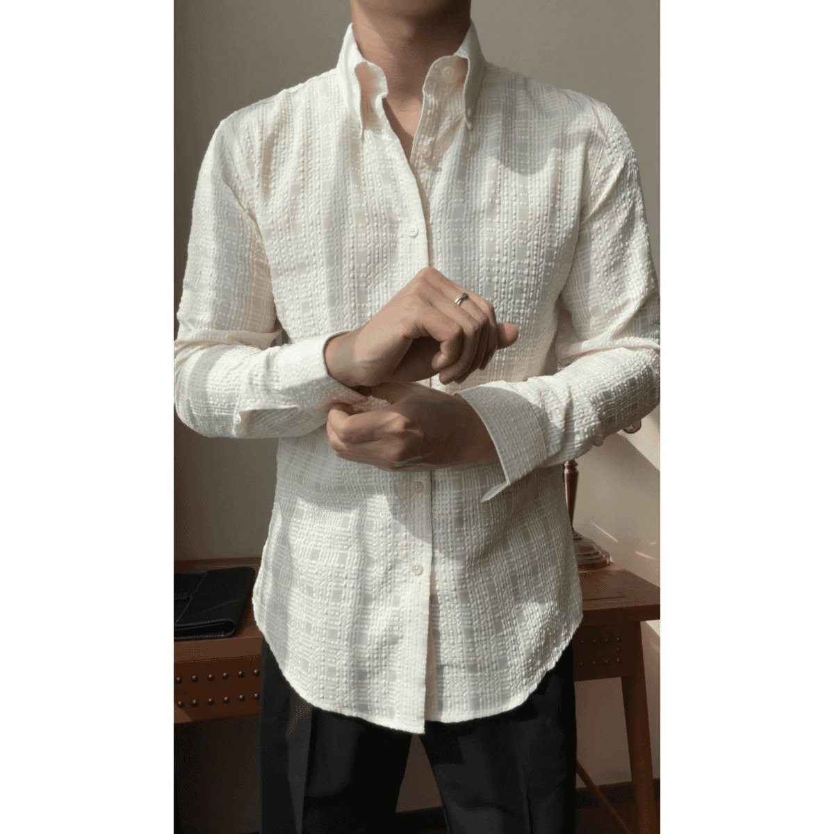 2026 Spring New Arrival: Men's Long-Sleeve Shirt with French Pleats