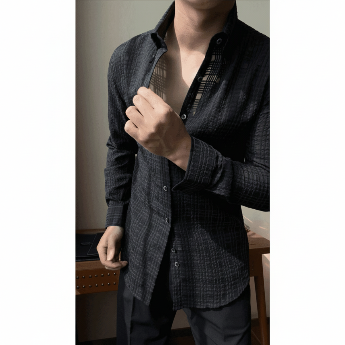 2026 Spring New Arrival: Men's Long-Sleeve Shirt with French Pleats